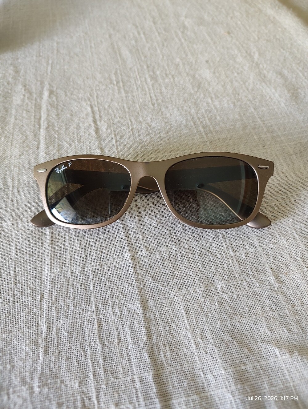 Ray-Ban Matte Brown Frame Polarized Sunglasses with Brown Case - Picture 3 of 9